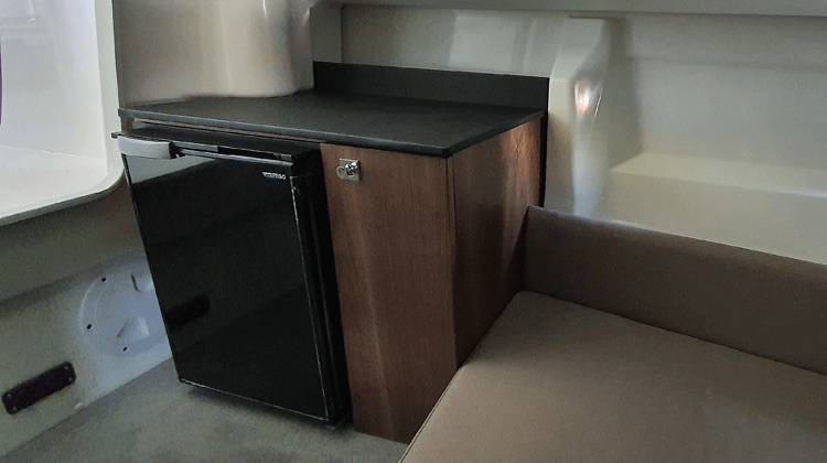 Cabin walnut cabinet with top storage pocket